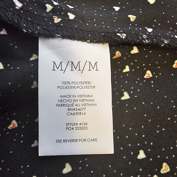 Cabi Womens Eros Blouse SZ M Wrap Multi Color Hearts Romantic Ruffles Valentines - Picture 16 of 16